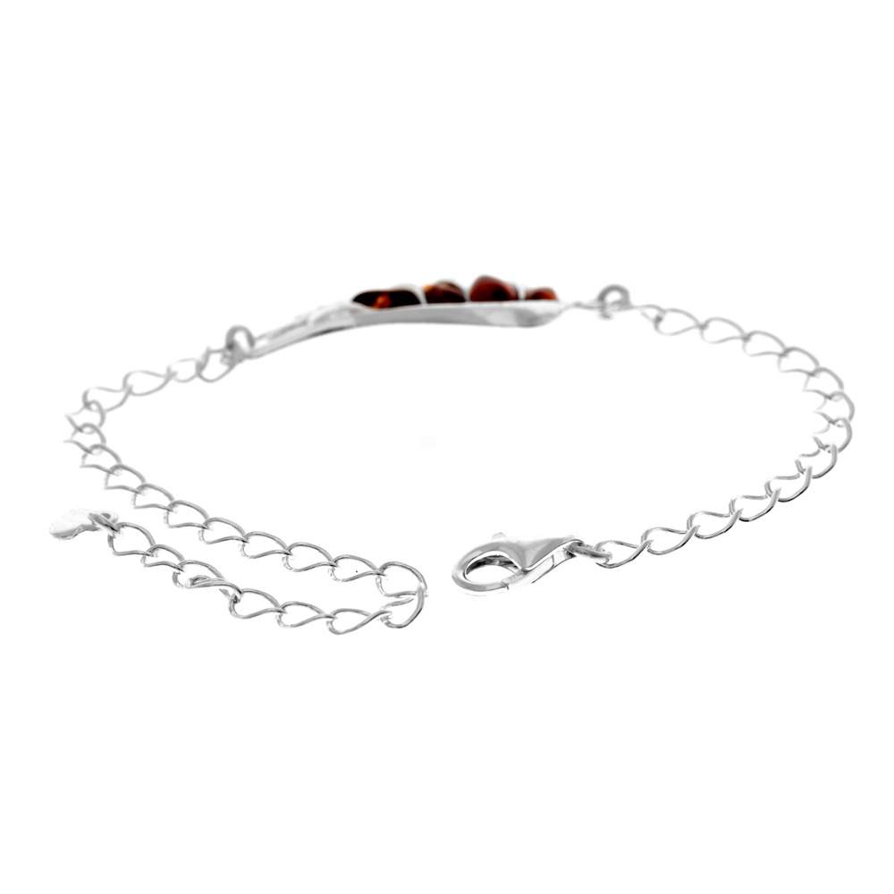 Beautiful Designer Silver Angel Wing Bracelet set with Baltic Amber - GL559