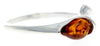 925 Sterling Silver & Baltic Amber Teardrop Modern Ring - GL723