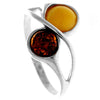 Load image into Gallery viewer, 925 Sterling Silver &amp; Genuine Baltic Amber 2 Stones Classic Ring - GL749