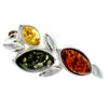 Load image into Gallery viewer, 925 Sterling Silver &amp; Genuine Baltic Amber Classic Brooch - GL812