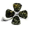 925 Sterling Silver & Genuine Baltic Amber Lucky Clover Brooch - GL819
