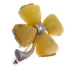 925 Sterling Silver & Genuine Baltic Amber Lucky Clover Brooch - GL819