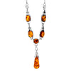 Load image into Gallery viewer, 925 Sterling Silver &amp; Genuine Baltic Amber Classic Necklace on Curbs Chain - GL924