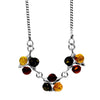 925 Sterling Silver & Genuine Baltic Amber Classic Necklace on Curbs Chain - GL925