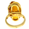 925 Sterling Silver Gold Plated with 14ct Gold & Genuine Baltic Amber Unique Ring - GRG004