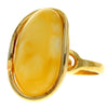 Load image into Gallery viewer, 925 Sterling Silver Gold Plated with 14ct Gold &amp; Genuine Baltic Amber Unique Ring - GRG005