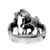925 Sterling Silver Herd of Horses  Ring - GS401
