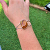 Load image into Gallery viewer, 925 Sterling Silver &amp; Genuine Cognac Baltic Amber Exclusive Bangle - BL0161