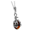 Load image into Gallery viewer, 925 Sterling Silver &amp; Genuine Baltic Amber Cute Ladybird Pendant- K226