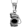 925 Sterling Silver & Genuine Baltic Amber Classic Elephant Pendant - K330