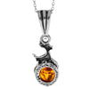 925 Sterling Silver & Genuine Baltic Amber Classic Fawn Pendant - K333