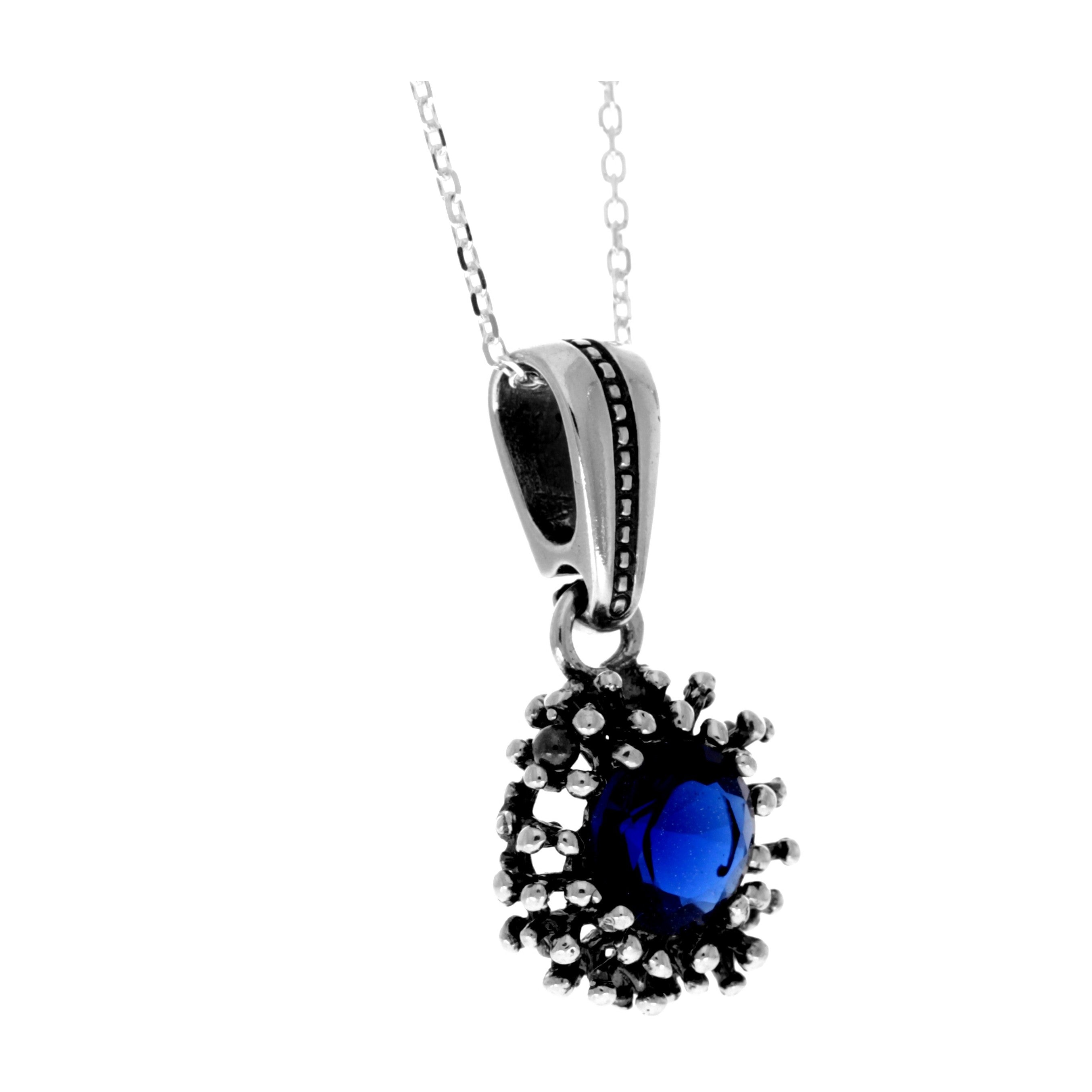 925 Sterling Silver &  with Cubic Zirconia's Modern Pendant -KSP03