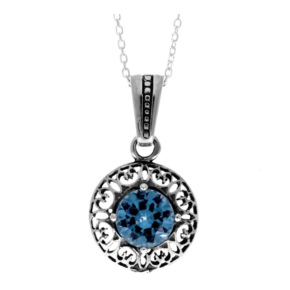 925 Sterling Silver &  with Cubic Zirconia's Modern Pendant -KSP06