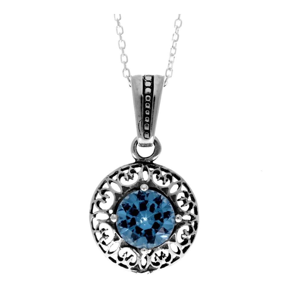 925 Sterling Silver & with Cubic Zirconia's Modern Pendant -KSP06