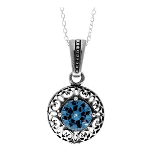 925 Sterling Silver &  with Cubic Zirconia's Modern Pendant -KSP06