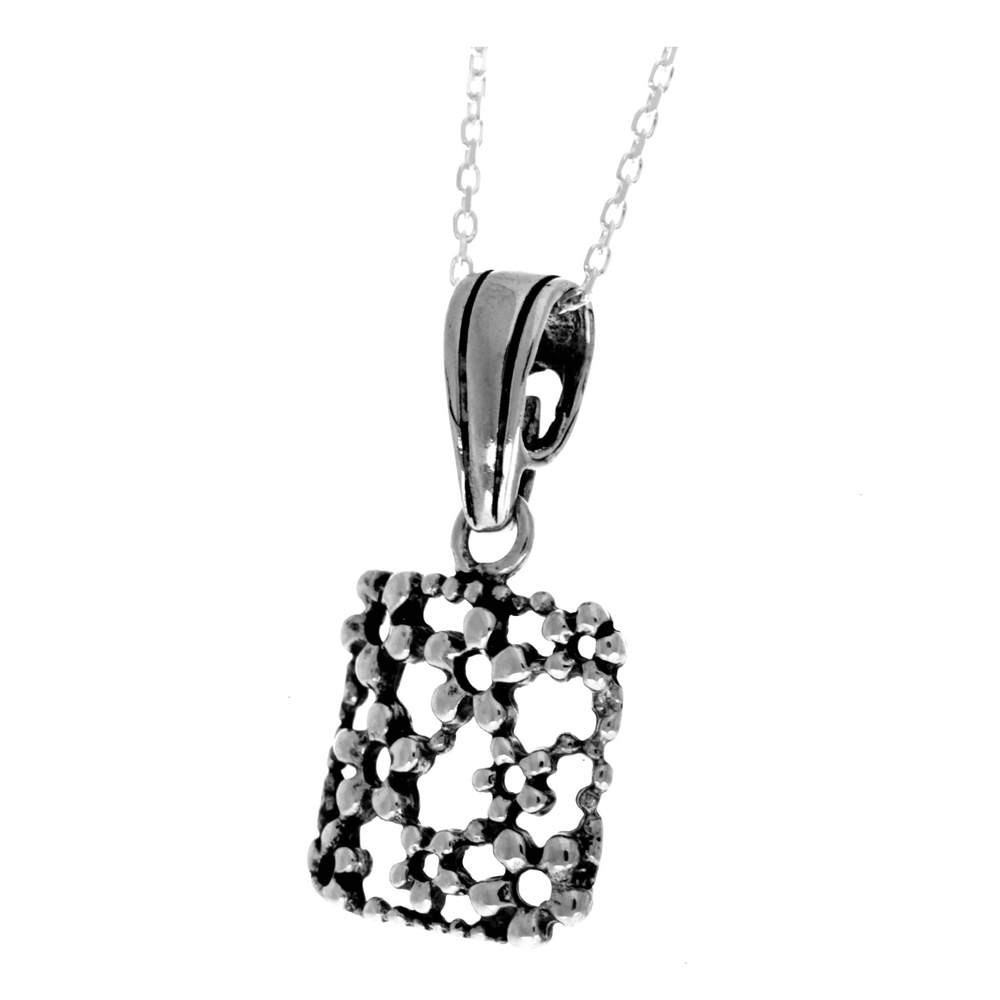 925 Sterling Silver Classic Flowers Pendant- KSP14