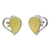 Load image into Gallery viewer, 925 Sterling Silver &amp; Baltic Amber Heart Studs Earrings - M194