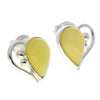 Load image into Gallery viewer, 925 Sterling Silver &amp; Baltic Amber Heart Studs Earrings - M194