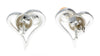 925 Sterling Silver & Genuine Baltic Amber Heart Studs Earrings - M196