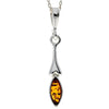 925 Sterling Silver & Genuine Baltic Amber Classic Pendant - M301