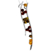 925 Sterling Silver & Genuine Baltic Amber Modern  Long Pendant - M324