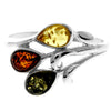 925 Sterling Silver & Genuine Baltic Amber Modern Ring - M477