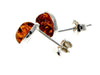 Load image into Gallery viewer, Designer Silver &amp; Amber Stud Earrings in Cognac - SilverAmberJewellery