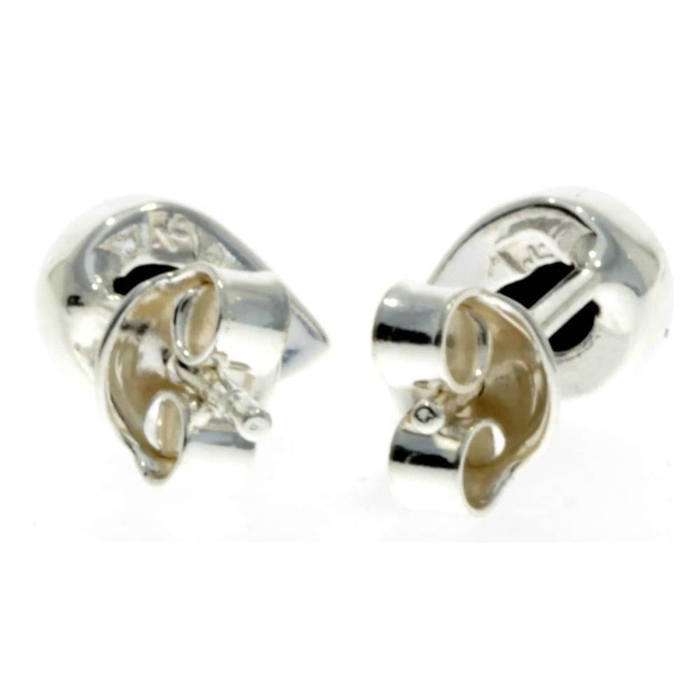 Designer Silver & Amber Stud Earrings Little Pears - M638