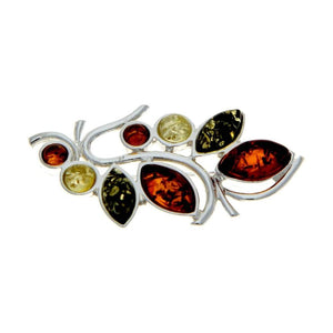 Modern design Baltic Amber Brooch - SilverAmberJewellery