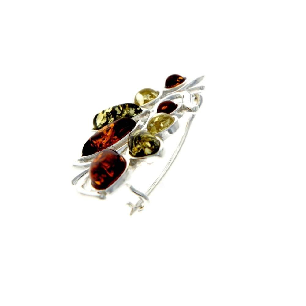 Modern design Baltic Amber Brooch - SilverAmberJewellery