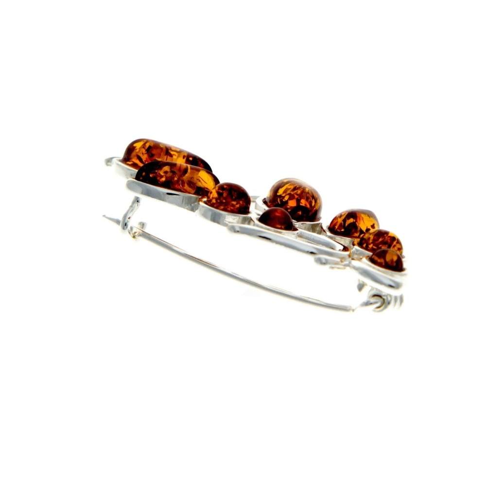 Modern design Baltic Amber Brooch - SilverAmberJewellery