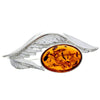 925 Sterling Silver & Genuine Baltic Amber Angels Wing Brooch - M816