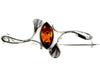 Load image into Gallery viewer, 925 Sterling Silver &amp; Genuine Baltic Amber Modern Brooch - M821