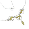 925 Sterling Silver & Genuine Baltic Amber Multi Stones Modern Necklace - M912