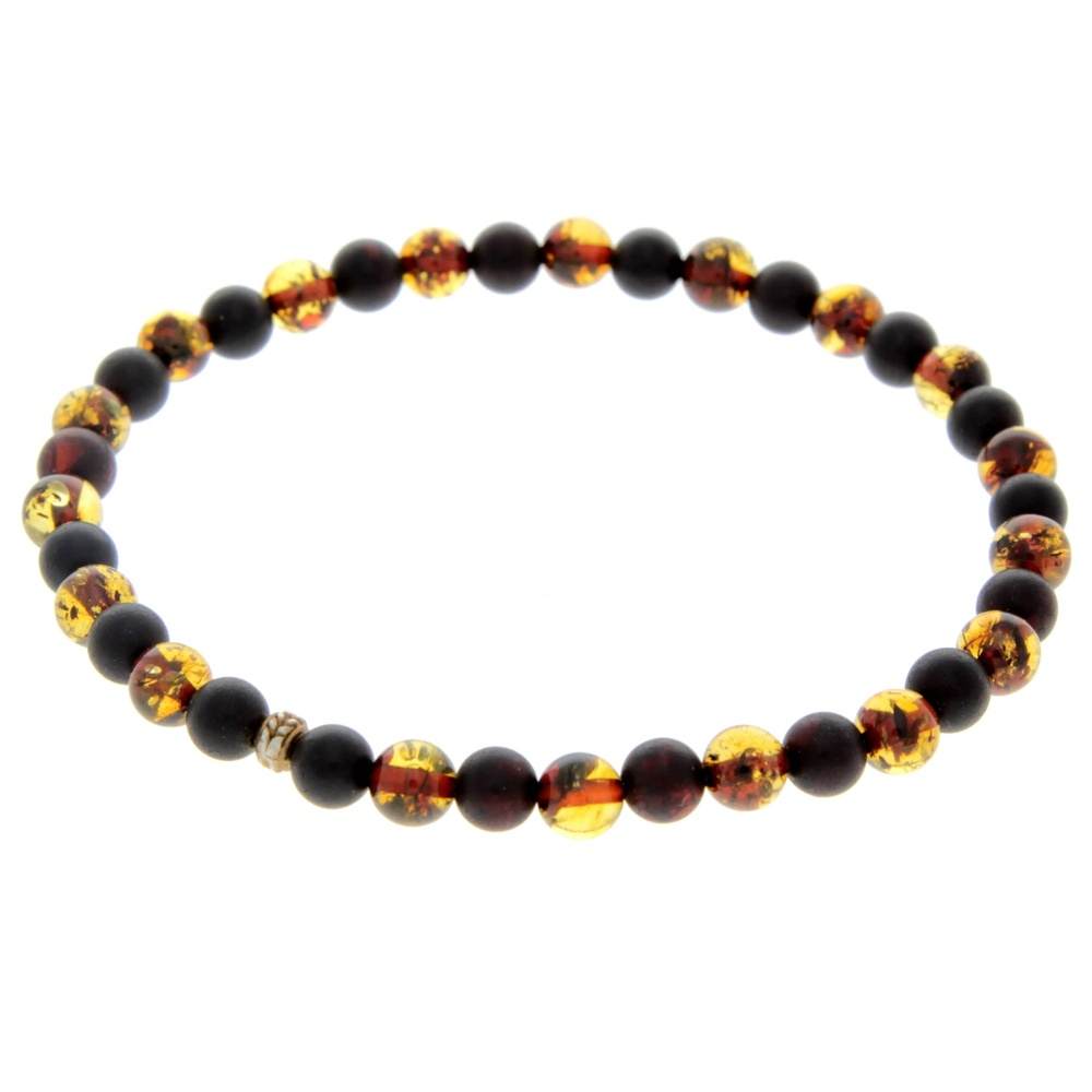 Genuine Baltic Amber Elastic Bracelet for Men - MB003