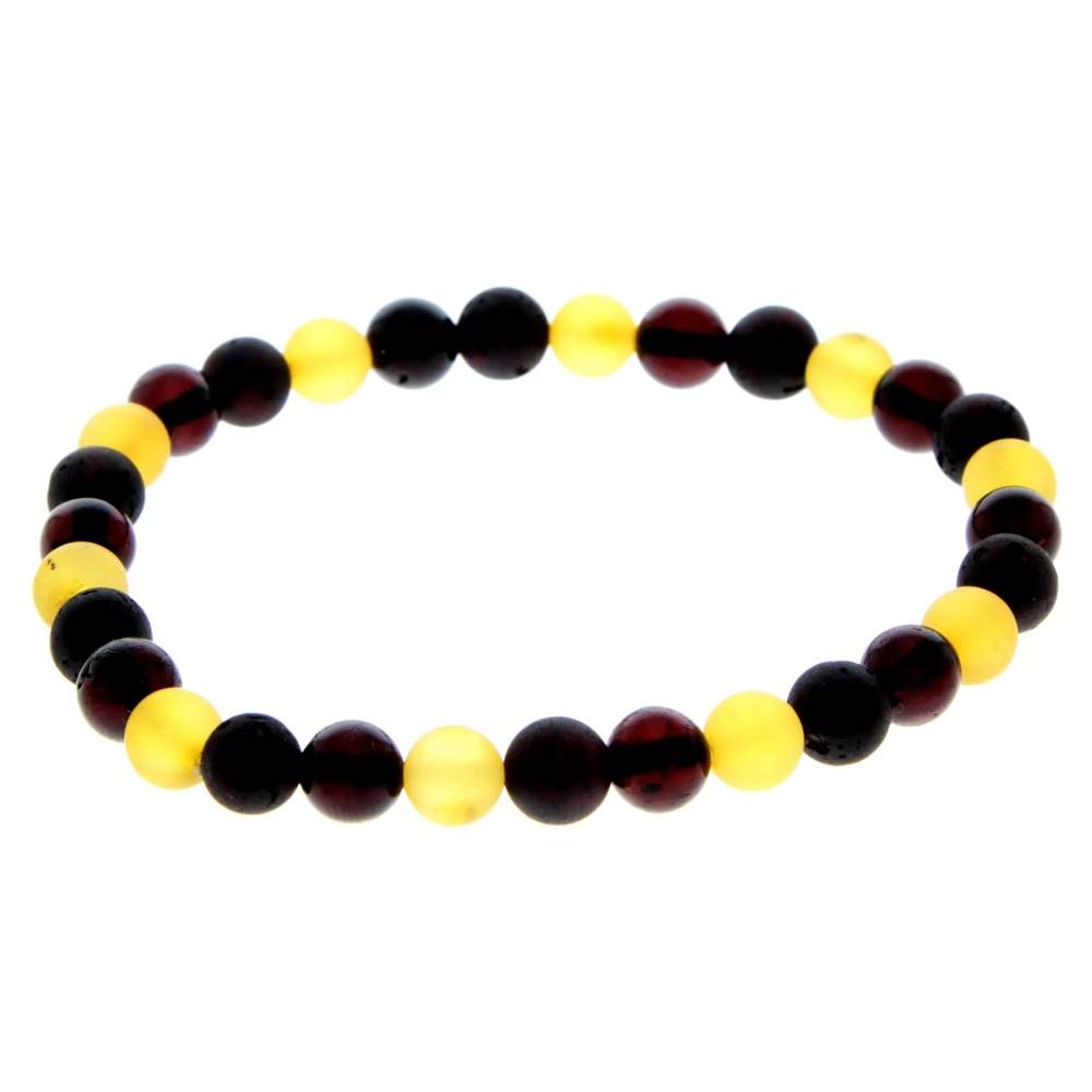 Genuine Baltic Amber Adjustable Beaded Bracelet for Men - MB022