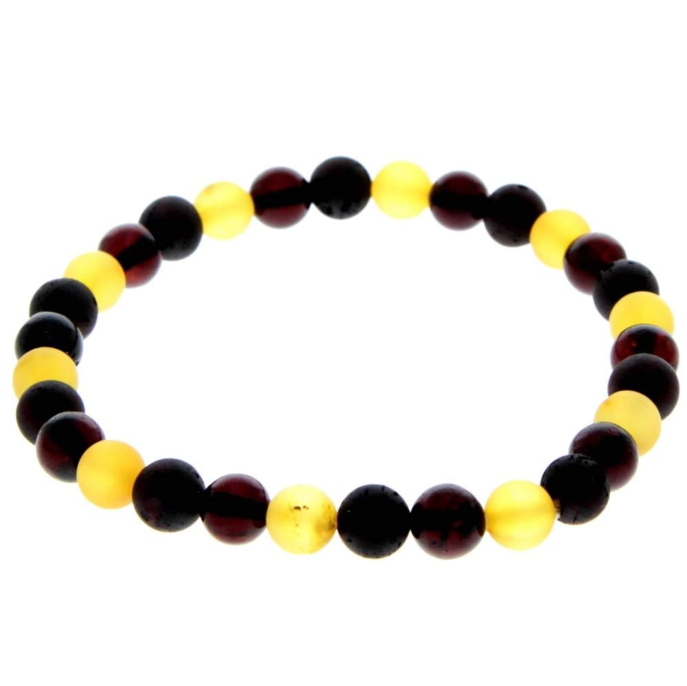 Genuine Baltic Amber Adjustable Beaded Bracelet for Men - MB022