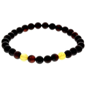 Genuine Baltic Amber Adjustable Beaded Bracelet for Men - MB023