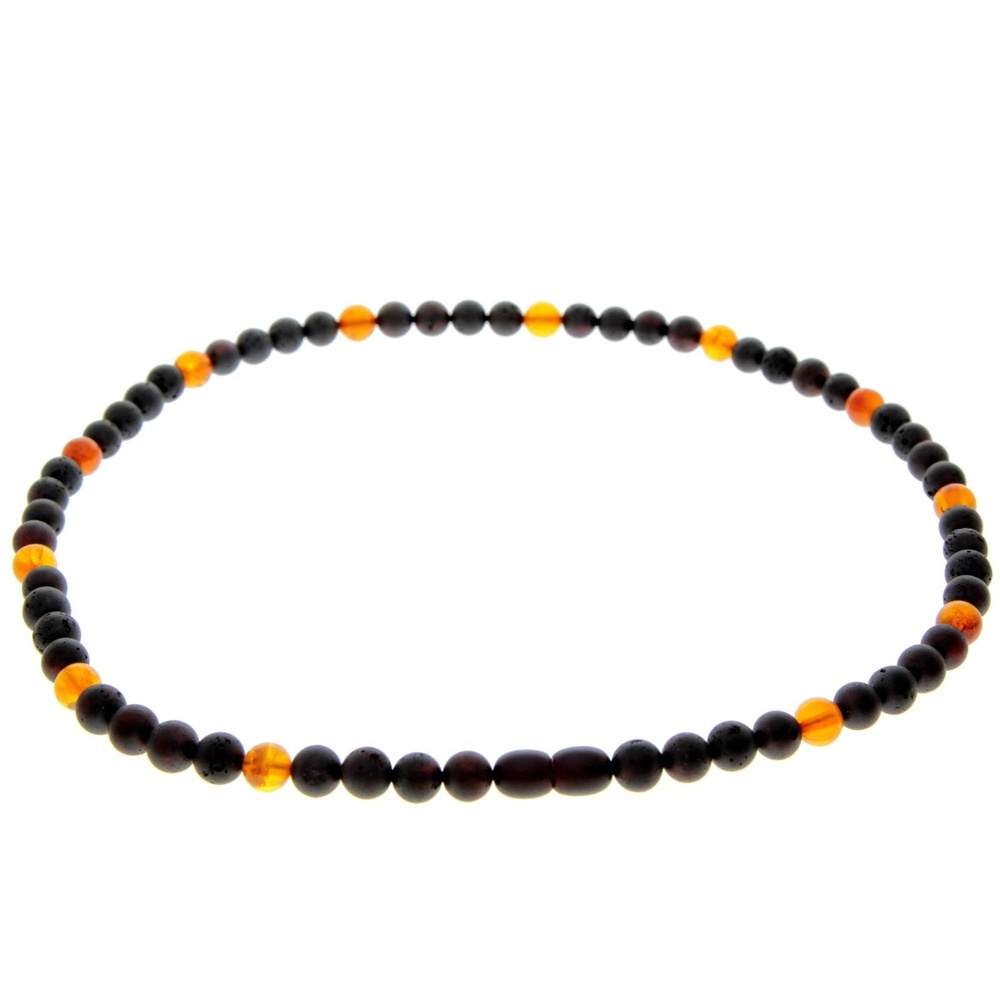 Genuine Baltic Amber Round Beads for Men / Unisex Beaded Necklace. MB023