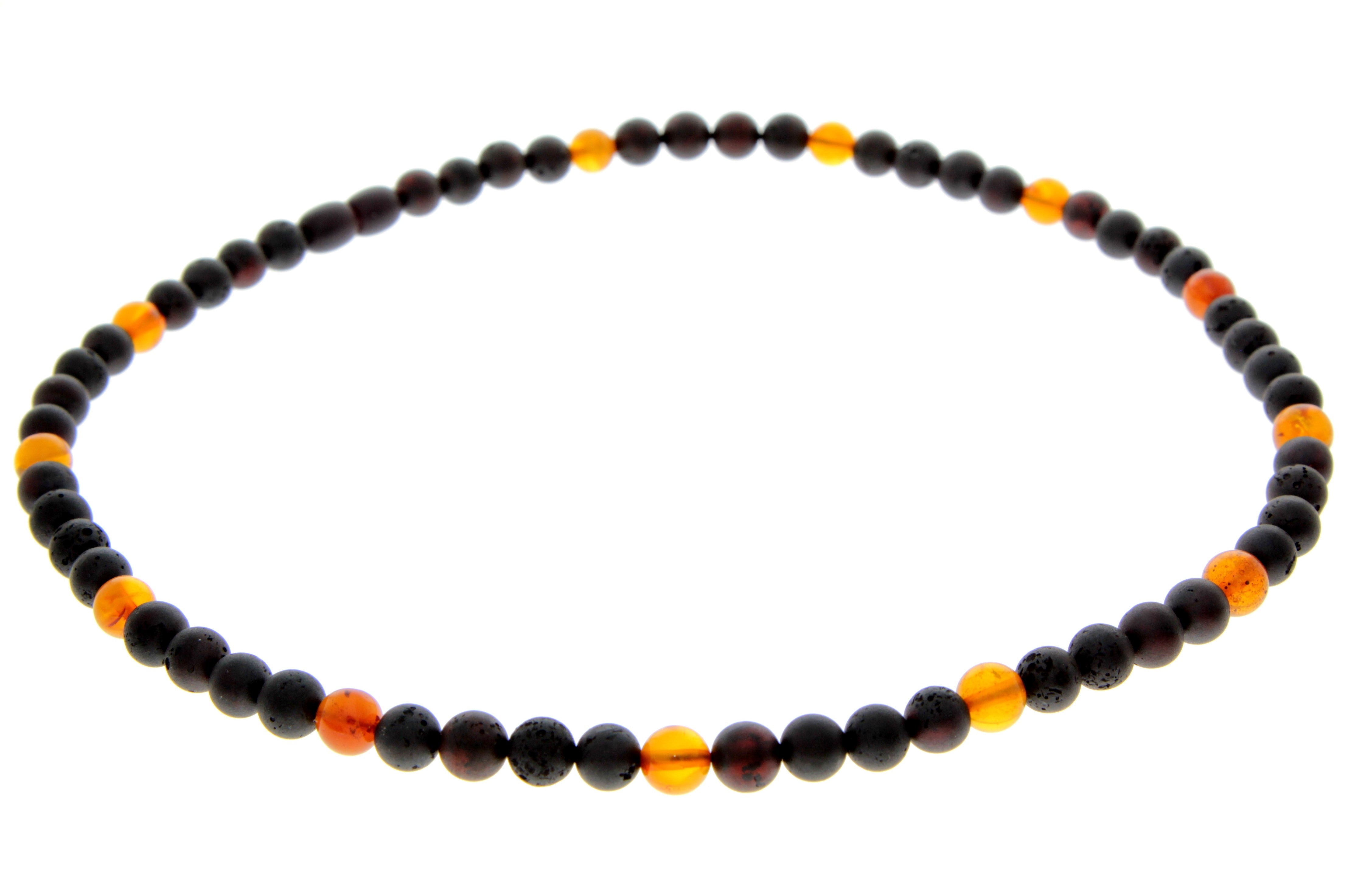 Genuine Baltic Amber Round Beads for Men / Unisex Beaded Necklace. MB023
