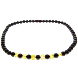 Genuine Baltic Amber Round Beads for Men / Unisex Beaded Necklace. MB025N