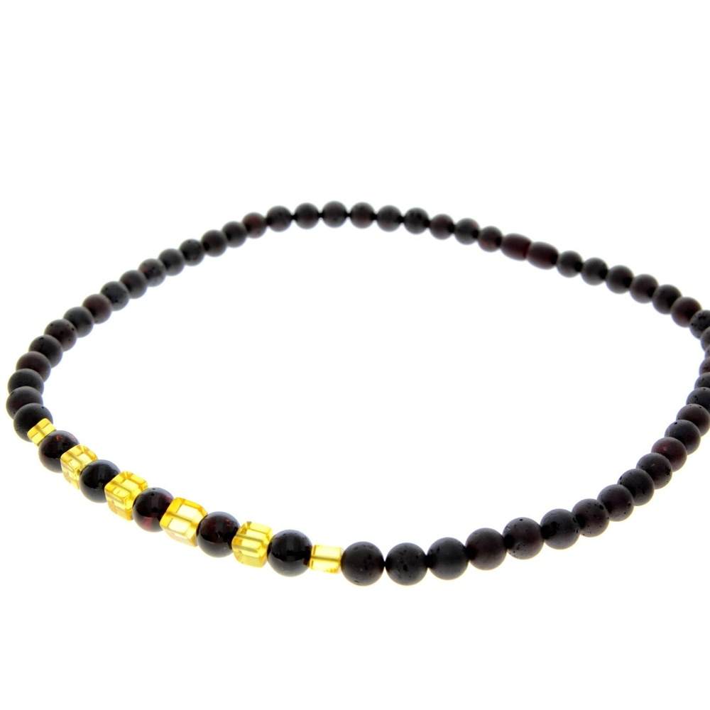 Genuine Baltic Amber Round Beads for Men / Unisex Beaded Necklace. MB025N