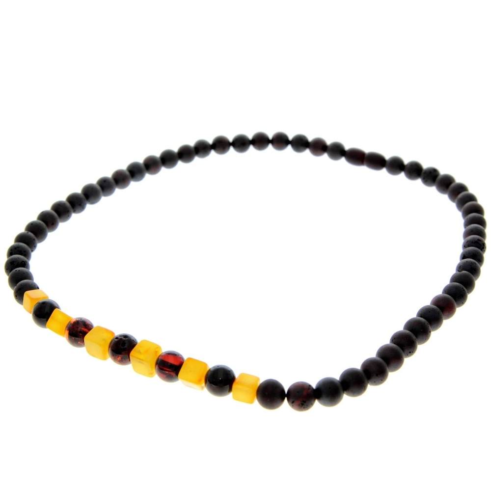 Genuine Baltic Amber Round Beads for Men / Unisex Beaded Necklace. MB025N