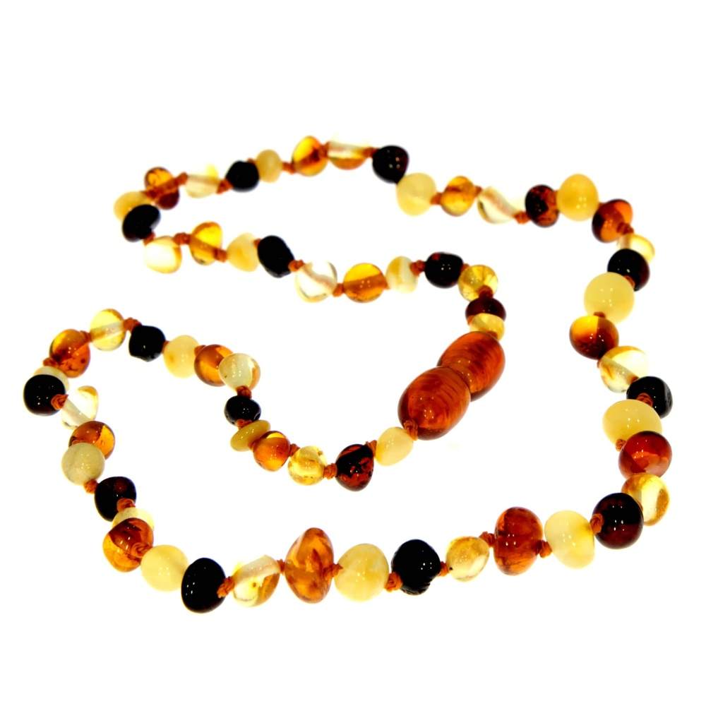 Genuine Baltic Amber Polished Baroque Beaded Necklace in various colours & sizes. All beads knotted in between.