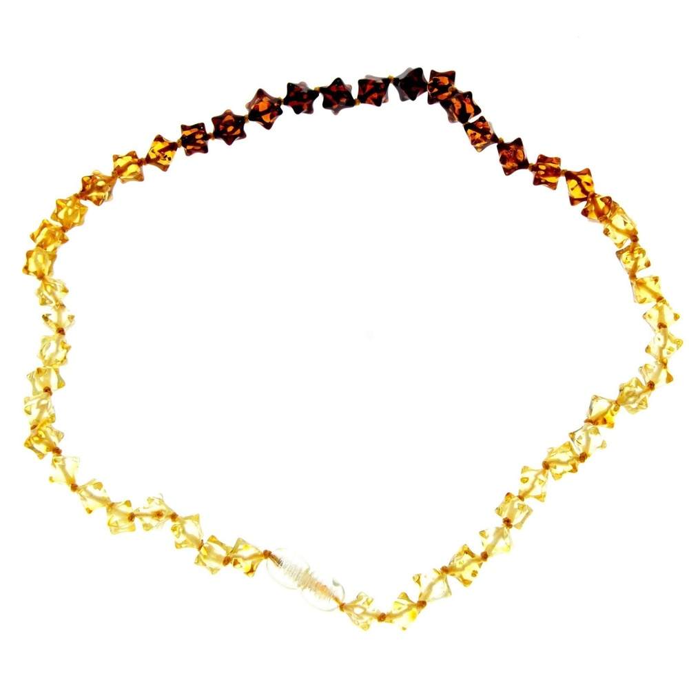 Genuine Baltic Amber Cube Faceted Beads for Men / Unisex Beaded Necklace - NE0197