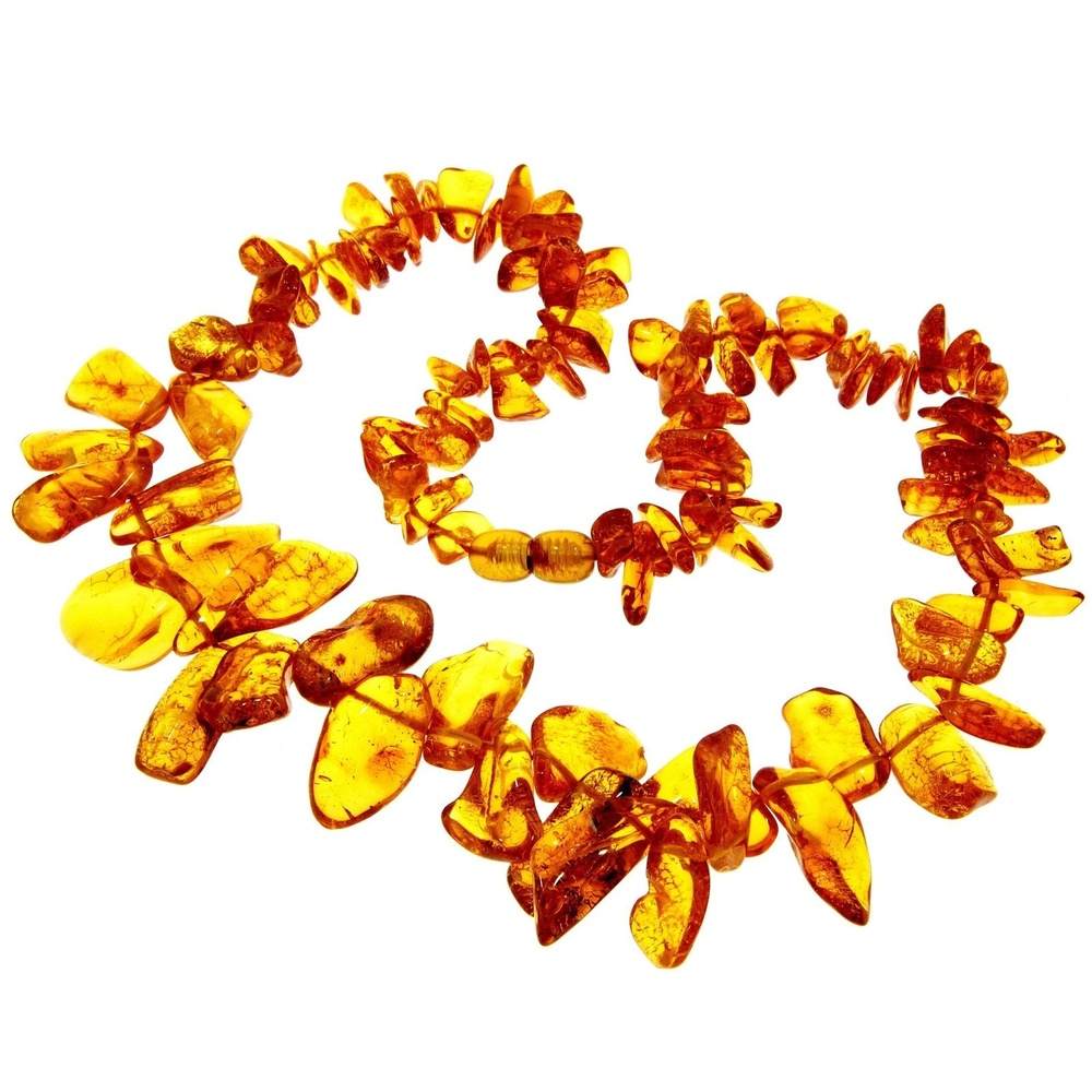 Genuine Baltic Amber Chips Style Luxurious Necklace - NE0200