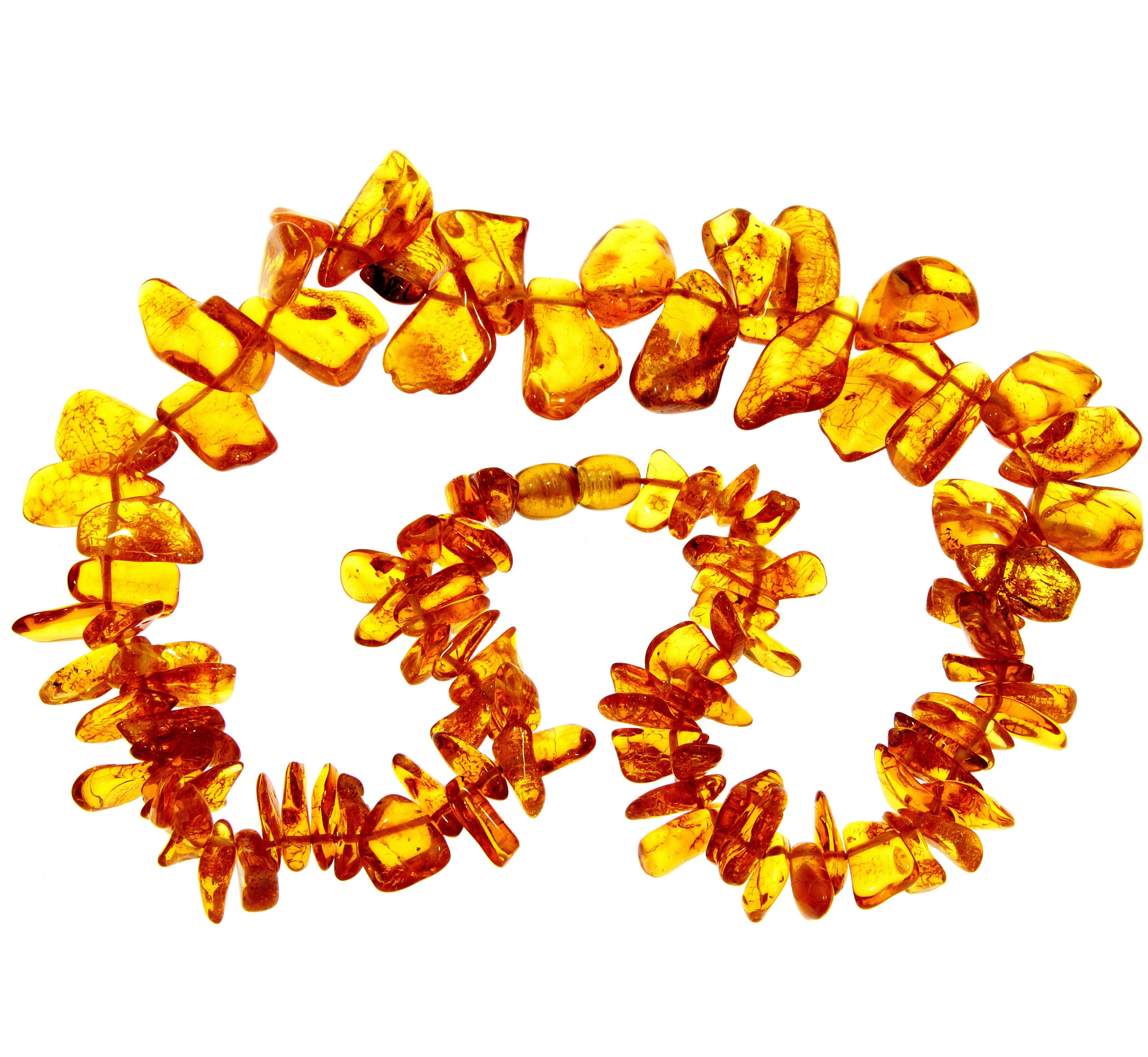 Genuine Baltic Amber Chips Style Luxurious Necklace - NE0200