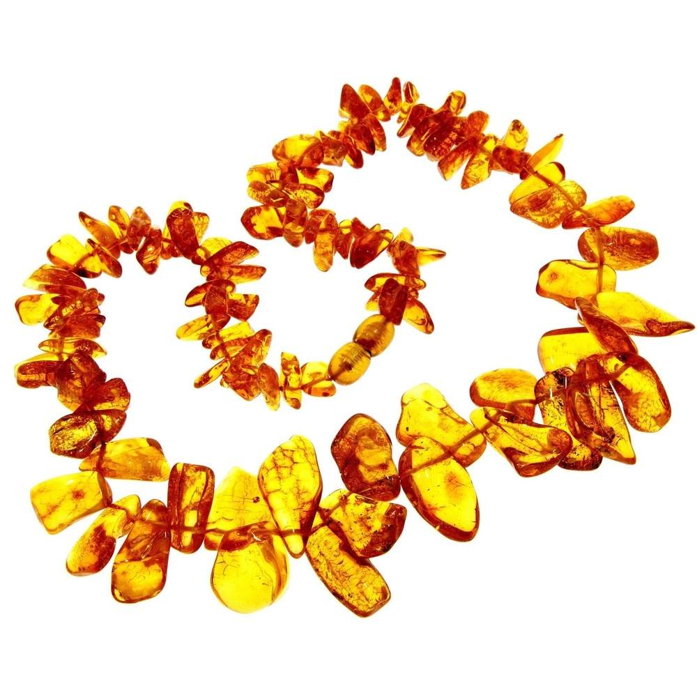 Genuine Baltic Amber Chips Style Luxurious Necklace - NE0200