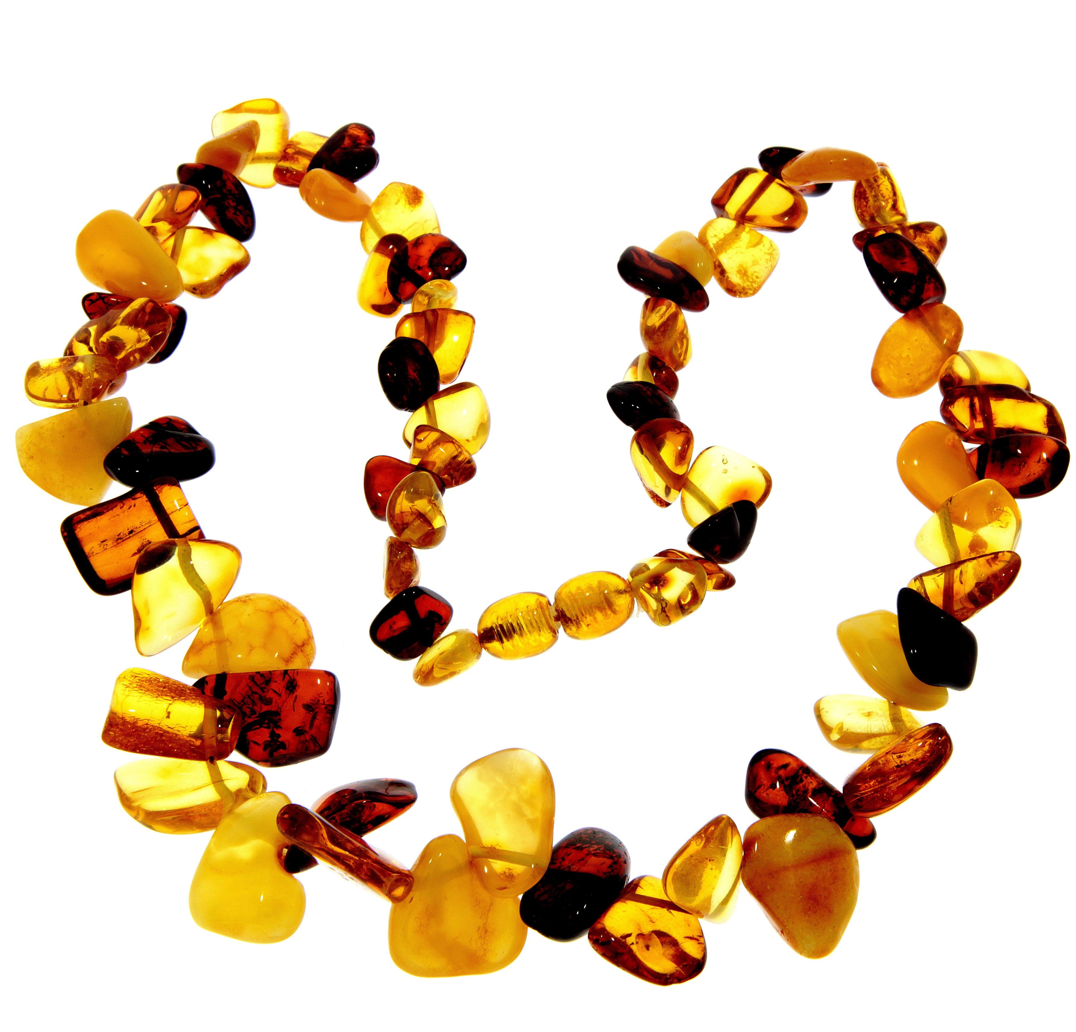 Genuine Baltic Amber Chips Style Luxurious Necklace - NE0200