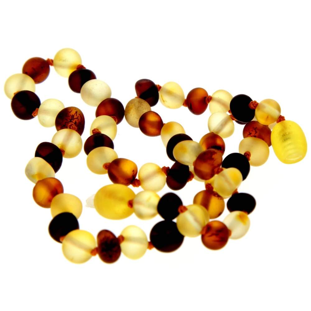 Genuine Baltic Amber Unpolished Raw Baroque Beaded Necklace in various colours & sizes. All beads knotted in between.